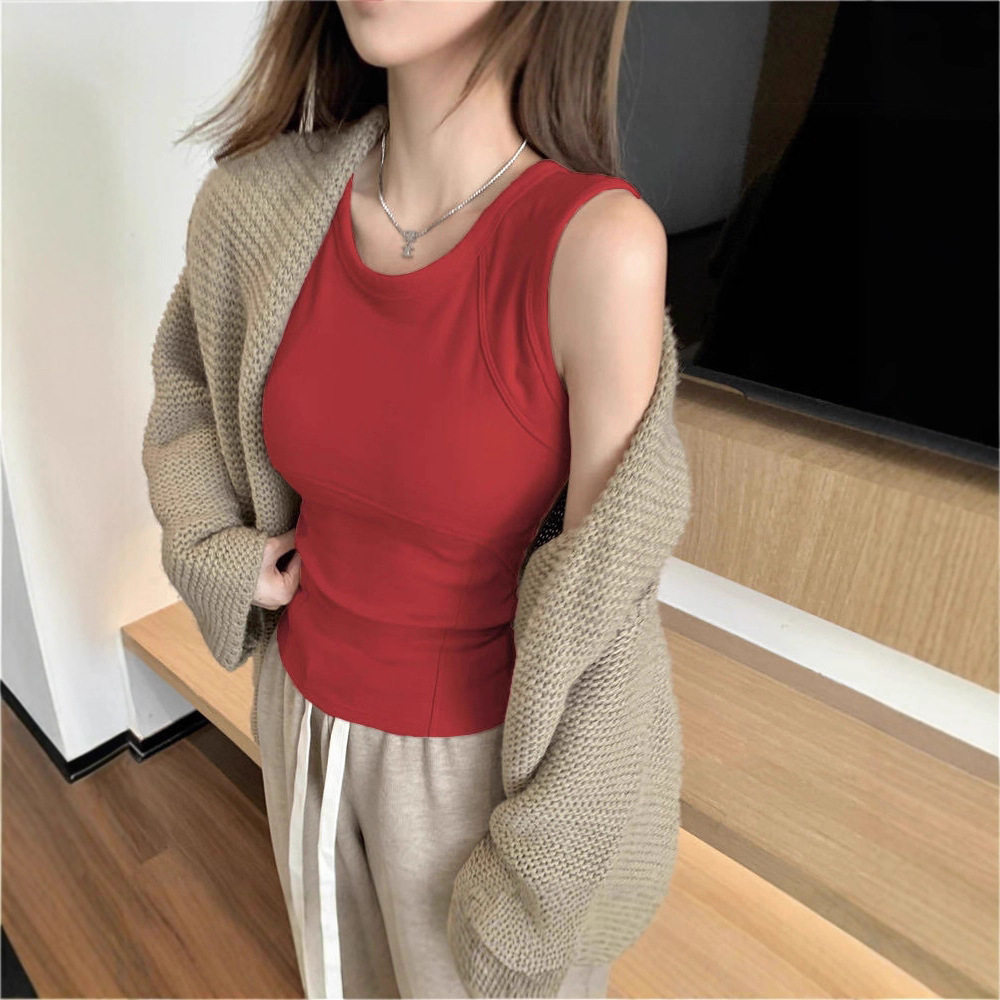秋冬磨毛保暖圆领工字吊带背心内搭带胸垫显瘦打底遮副乳无袖上衣,女装/女士精品,背心吊带,淘宝优惠券,粉丝福利购,淘宝优惠卷