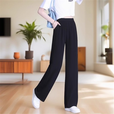 夏季窄版纯棉阔腿裤女薄款新款