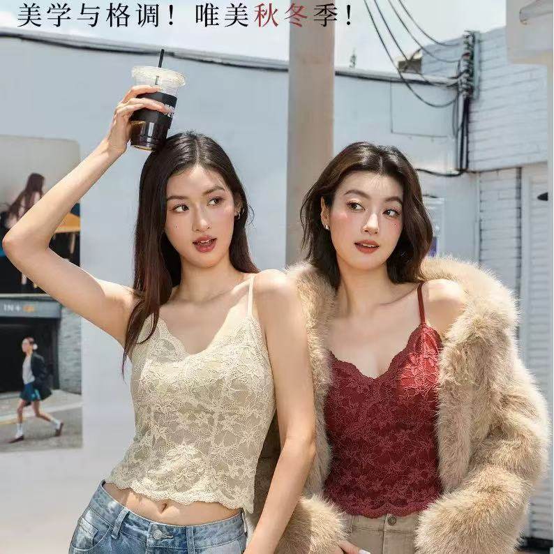 6099#秋冬新款法式蕾丝保暖