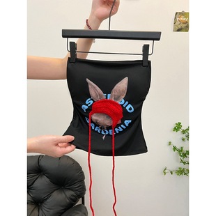 短款 纯欲甜辣妹抹胸吊带背心女夏外穿内搭带胸垫无袖 小上衣设计感