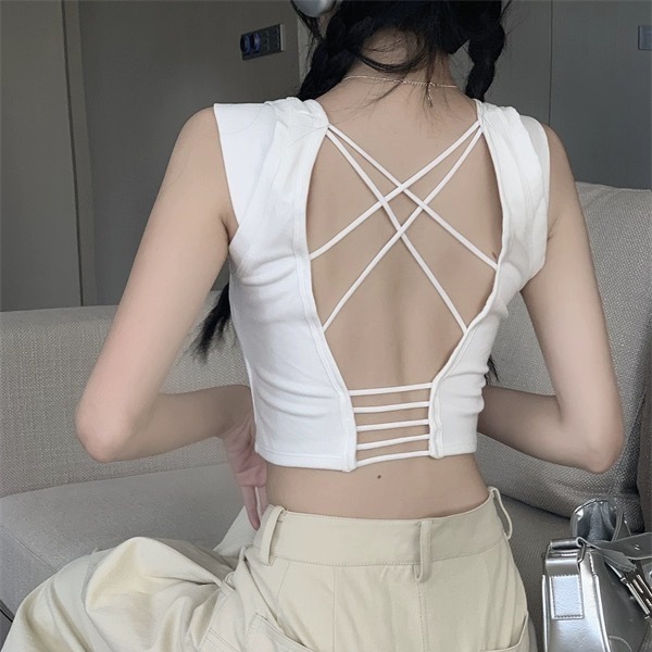 露背绑带时尚外穿美背女2023年