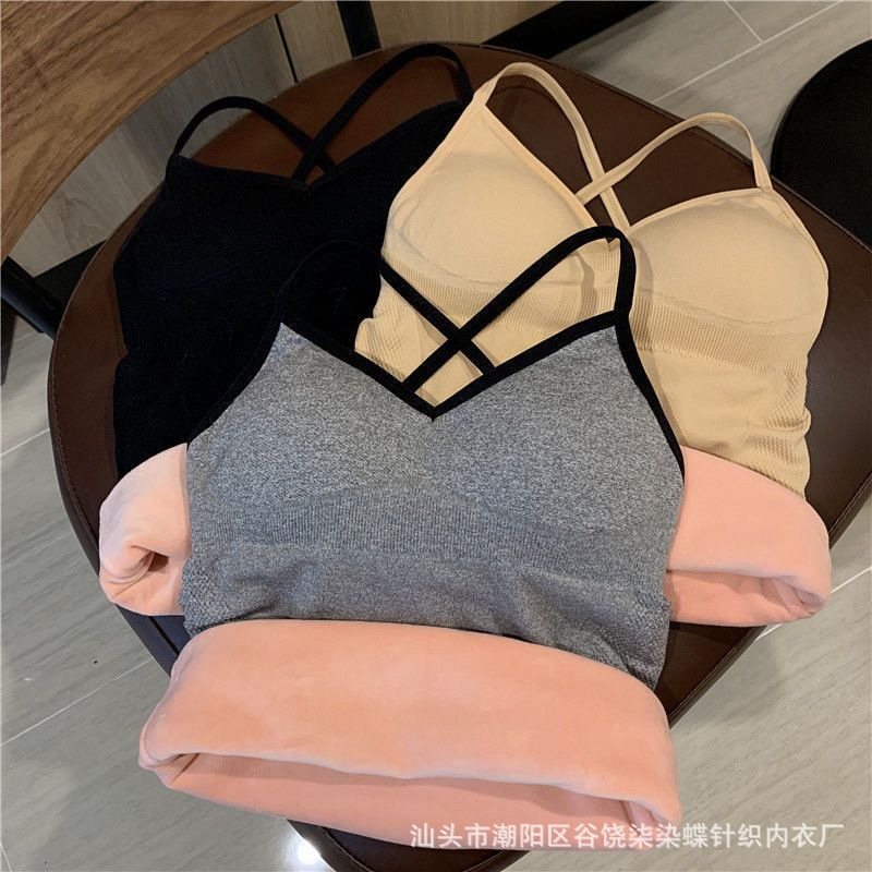 秋冬带胸垫保暖内衣 加绒加厚交叉美背防寒打底衫吊带背心上衣女,女士内衣/男士内衣/家居服,保暖背心,淘宝优惠券,粉丝福利购,淘宝优惠卷