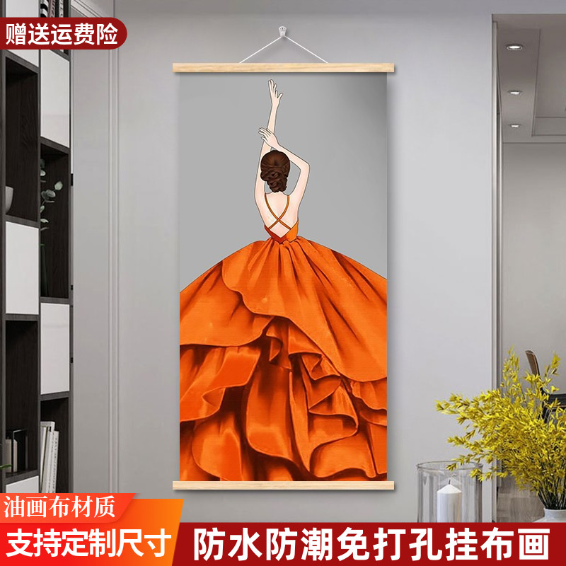 艺术美女人物装饰画现代简约玄关楼梯过道走廊壁画进门主卧室挂画图片