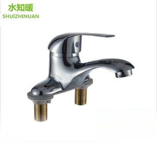 厂家直销 双孔面盆冷热水龙头 申达斯二联立柱盆锌合金混水龙头