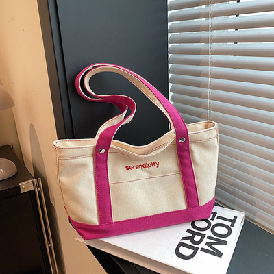 单肩腋下包帆布小众休闲托特包