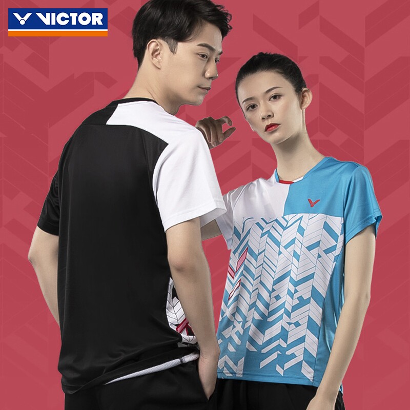正品victor胜利羽毛球服 威克多男女款运动T恤短袖比赛系列10007