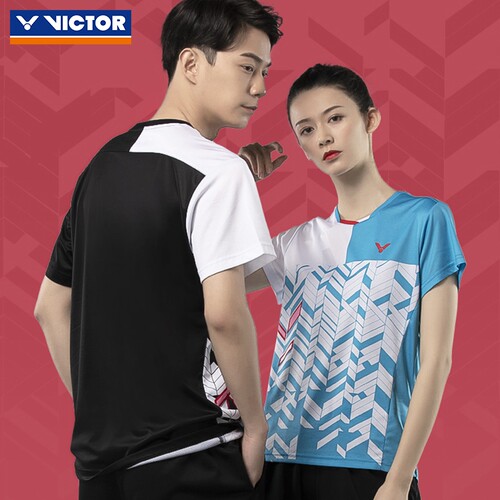 正品victor胜利羽毛球服 威克多男女款运动T恤短袖比赛系列10007