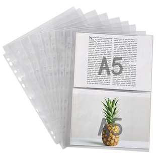 a4透明文件袋A5奖状证书收藏册高清活页插袋11孔30孔资料册文件夹备用保护袋快劳文件套加厚办公资料透明保护