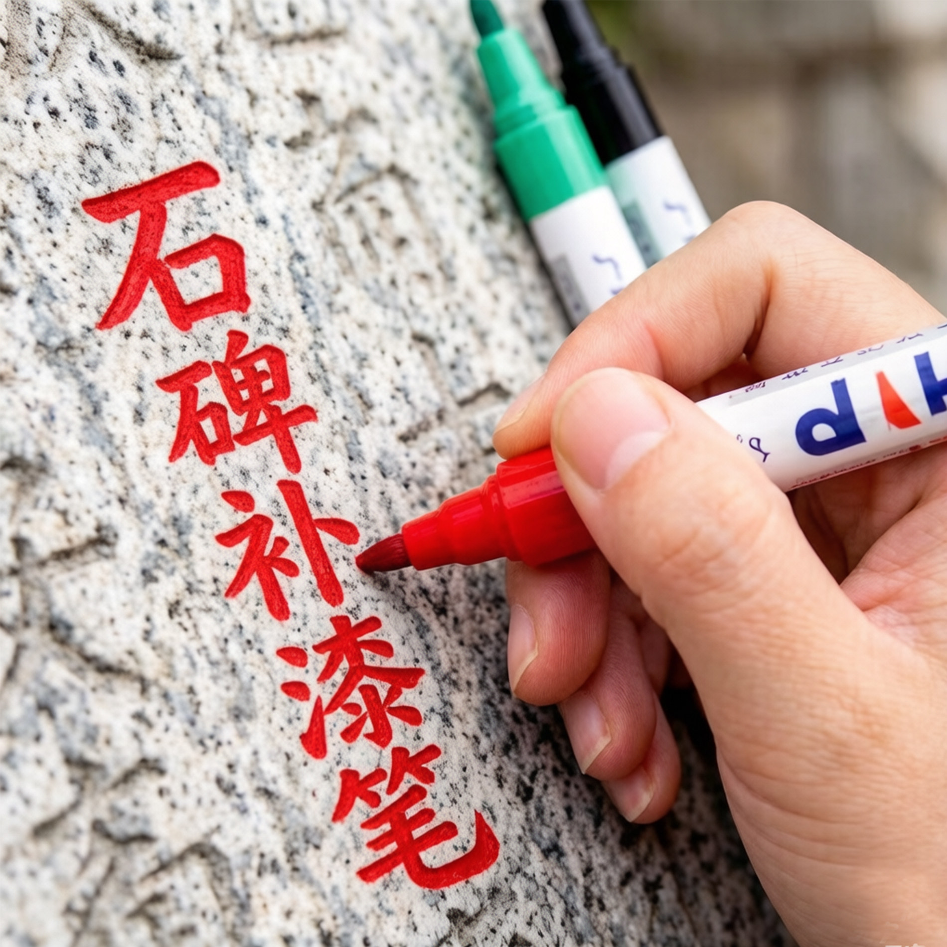 4支包邮碑文补漆笔 墓碑描金描红描黑描漆笔 描碑字 扫墓必需防水