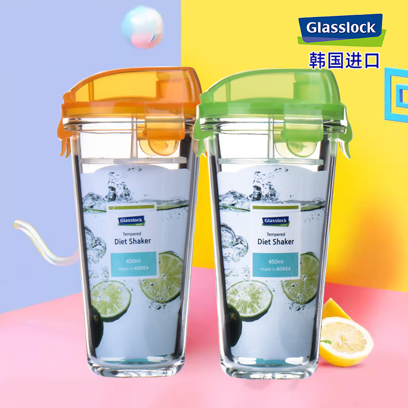 Glasslock进口耐热玻璃水杯450ml
