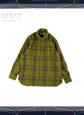 Norbit 羊毛格纹衬衫复古风格纹长袖翻领上衣日系学院风休闲衬衣