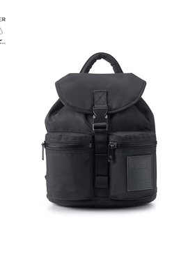 PORTER-SEMI 亮面斜纹后背包小号双肩包通勤背包多功能翻盖包