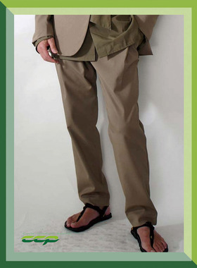 CCP 时尚都市微弹斜褶裤 防水裤子暗拉链口袋宽松直筒裤休闲裤