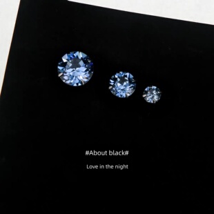 牛仔蓝华子免摘316L钛钢耳钉耳垂钉耳骨钉耳蜗钉 闪耀