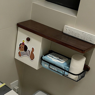 卫生间放置厕纸盒马桶旁边置物架厕所壁挂纸巾盒抽纸盒卫生巾收纳