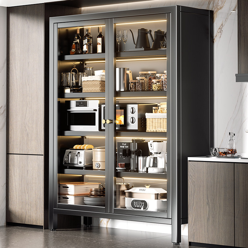 厨房多功能置物架落地多层微波炉家用收纳柜锅具收纳层架子碗盘柜