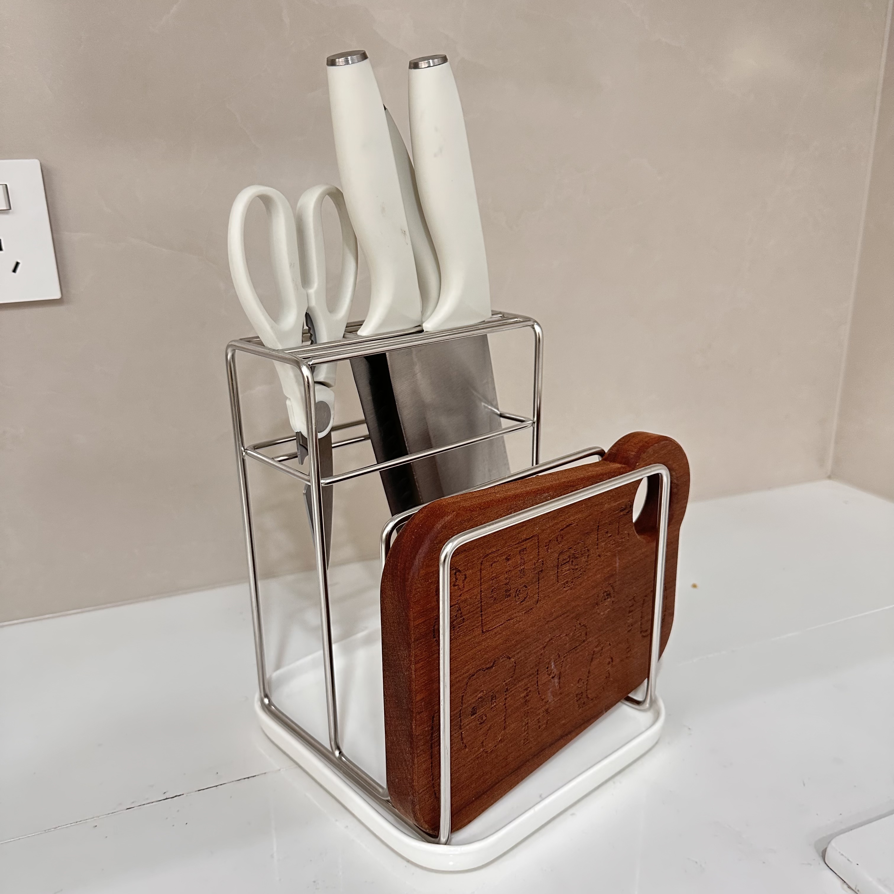 家图腾304不锈钢菜板刀具置物架