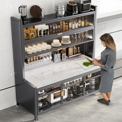 厨房岩板餐边置物储物柜