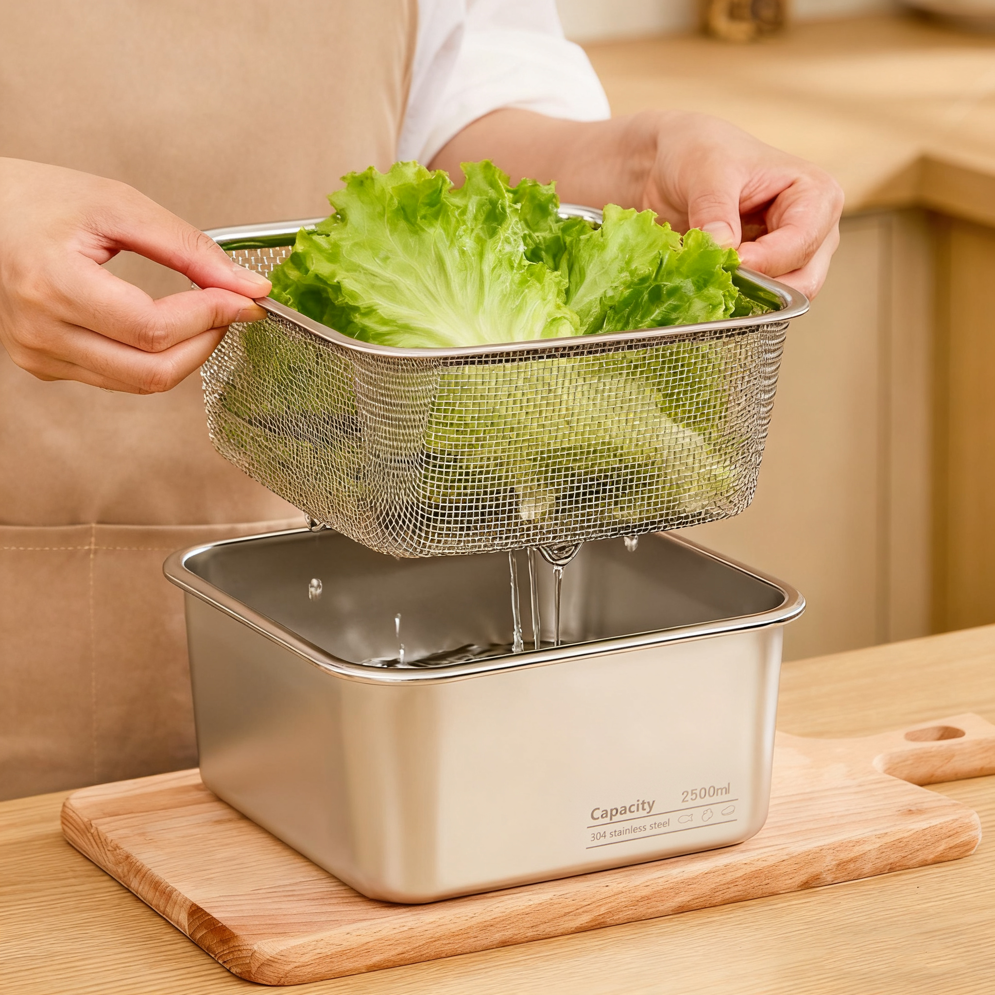 家图腾304不锈钢洗菜盆沥水篮子