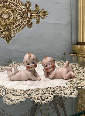 专柜卖的德国古董浓汤丘比特玩偶收藏收集回流老瓷器