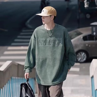 2025春秋青少年美式 专柜套头 潮牌麂皮绒钢印休闲卫衣 精品