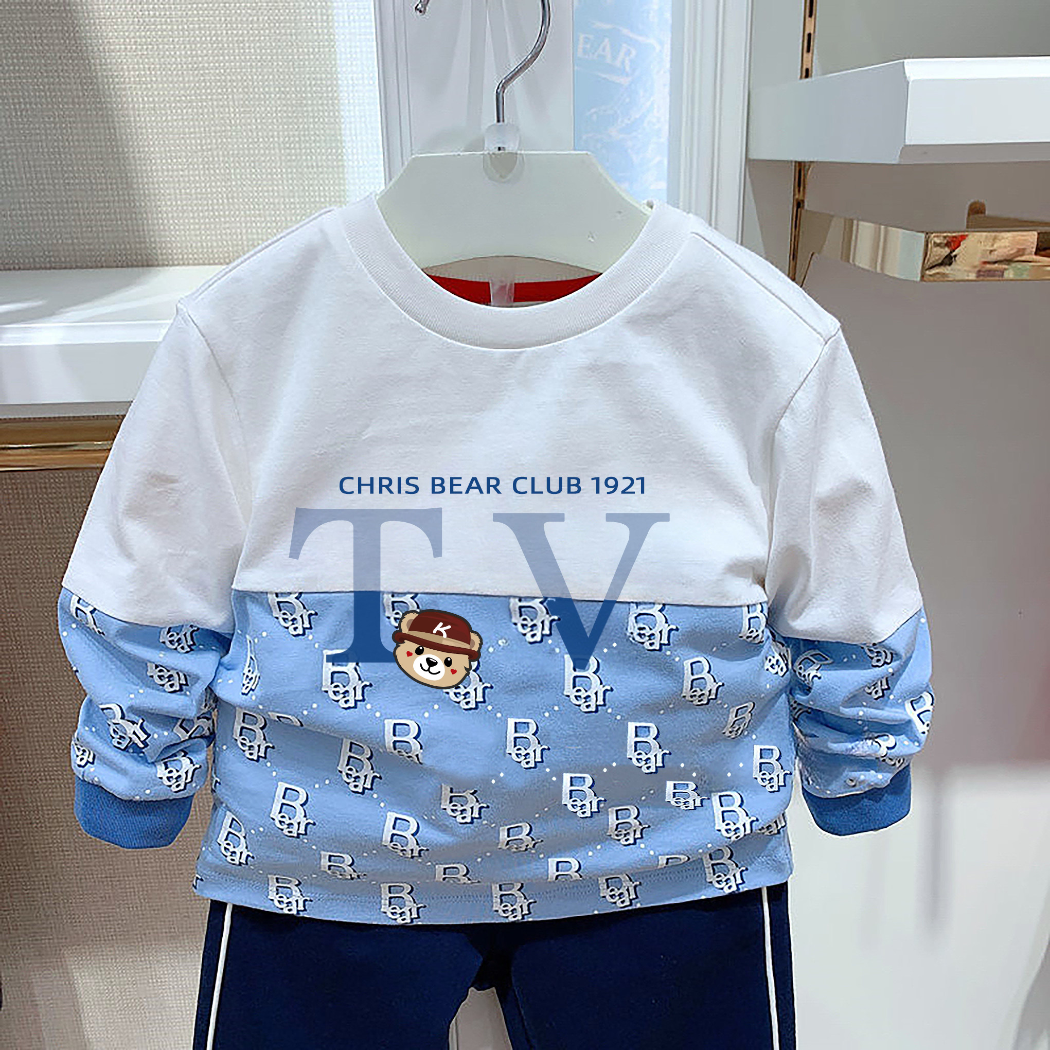 chris童装26春秋新款男童休闲拼接印花打底衫中大童百搭长袖T恤潮,童装/婴儿装/亲子装,T恤,淘宝优惠券,粉丝福利购,淘宝优惠卷