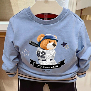 圆领毛圈卫衣儿童休闲百搭外套洋气潮 男童装 chris童装 25春秋新款