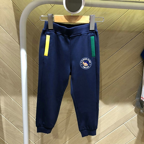 chris童装26春秋新款男童装针织棉撞色运动裤子中大童休闲裤长裤