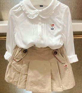 衬衫 女童娃娃领休闲长袖 上衣宝宝百搭衬衣潮 25春秋新款 chris童装