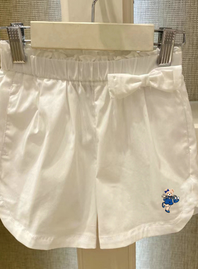 chris童装26夏季新款女童短裤中大童儿童白色短裤潮百搭透气短裤