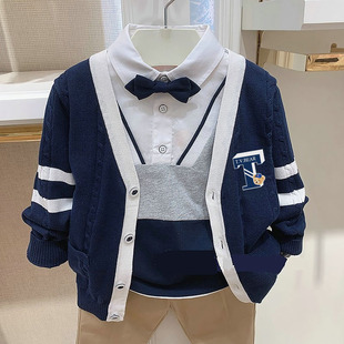 中大童休闲百搭开衫 chris童装 针织衫 男童中大童装 外套 25春秋新款
