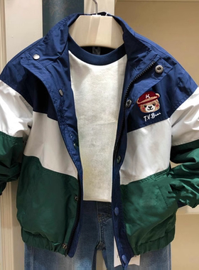 chris童装25春秋新款男童拉链开衫夹克衫中大童儿百搭棒球服外套