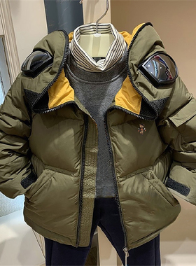 chris童装25冬新款男童滑雪奥特曼眼镜羽绒服儿童厚款保暖羽绒服