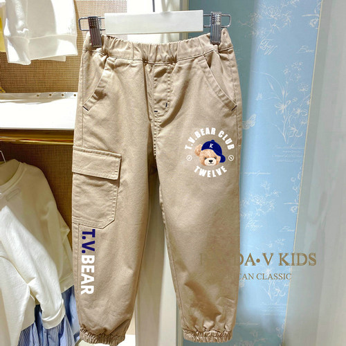 chris童装26春秋新款男童棉休闲长裤子中大童宽松工装儿童运动裤