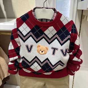 毛衣洋气 男童棉圆领毛衣儿童休闲百搭针织衫 chris童装 25秋冬新款