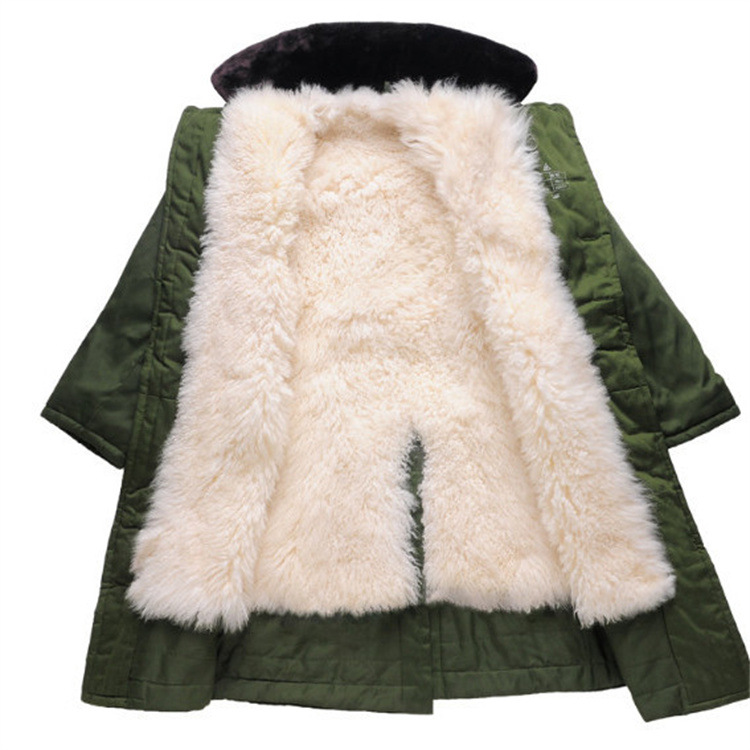 东北防寒棉大衣军迷棉服真羊毛棉衣可拆卸保暖户外羊皮毛一体外套