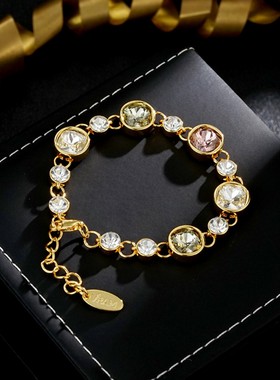 多巴胺珍珠彩色锆石手链女手串女
