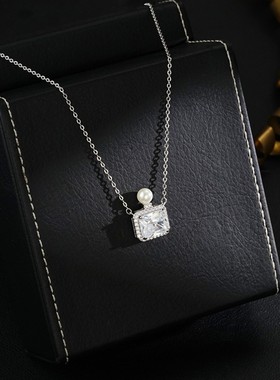 新香水瓶纯银925珍珠项链女吊坠