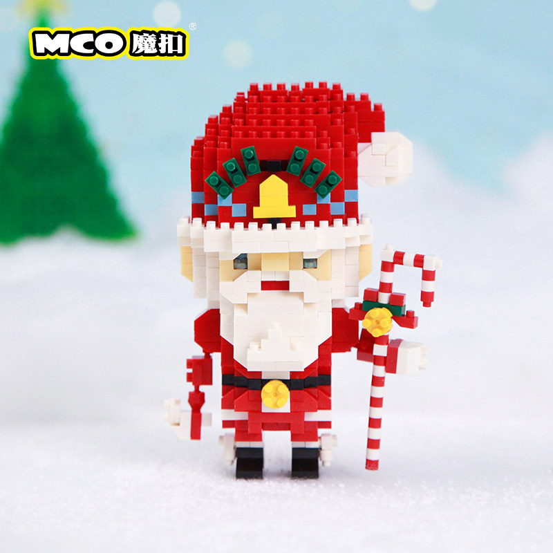 mco/魔扣益智小颗粒圣诞树装饰礼品拼装拼搭积木玩具节日男孩女孩
