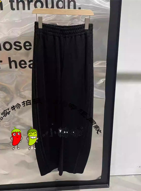 播女2024秋季新款宽松痞雅裤弹力腰休闲阔腿裤BDR3KD3049落叶清轻