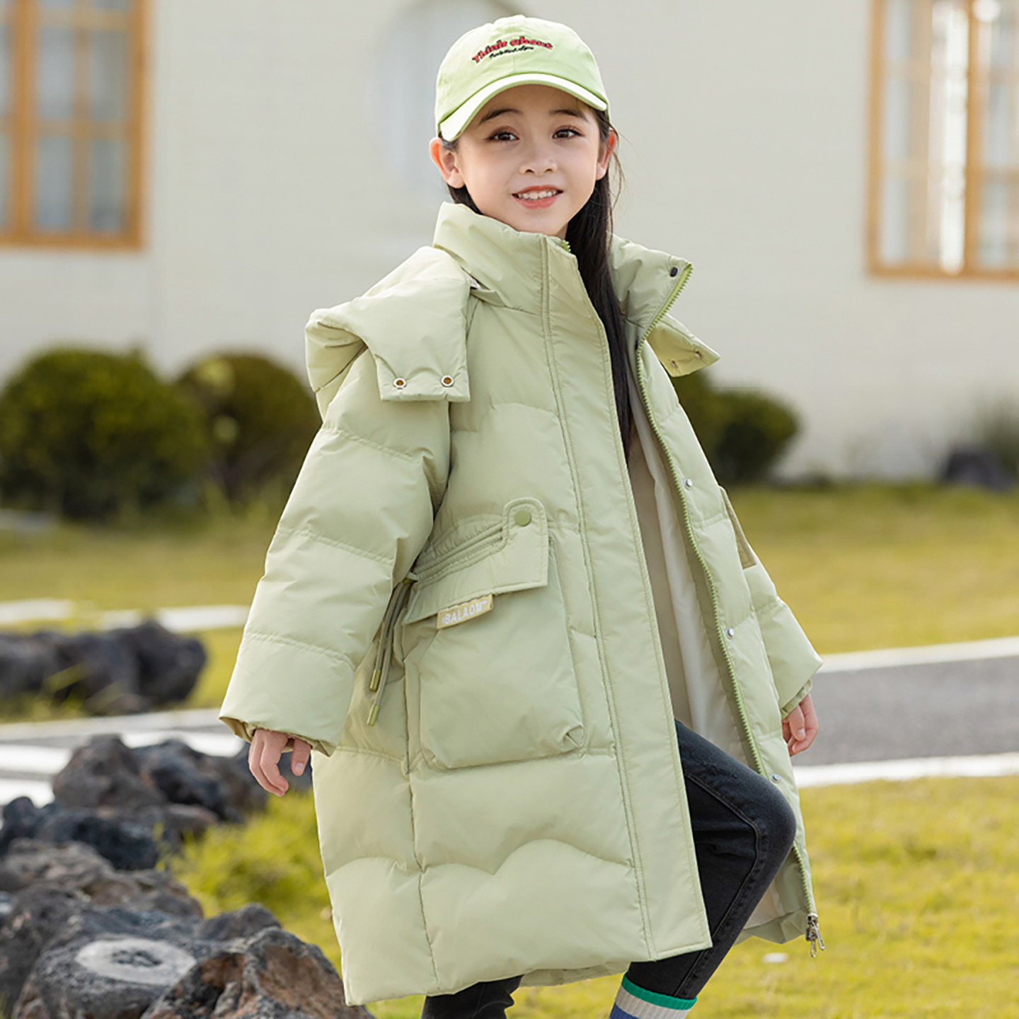女童中长款羽绒服加厚韩版保暖