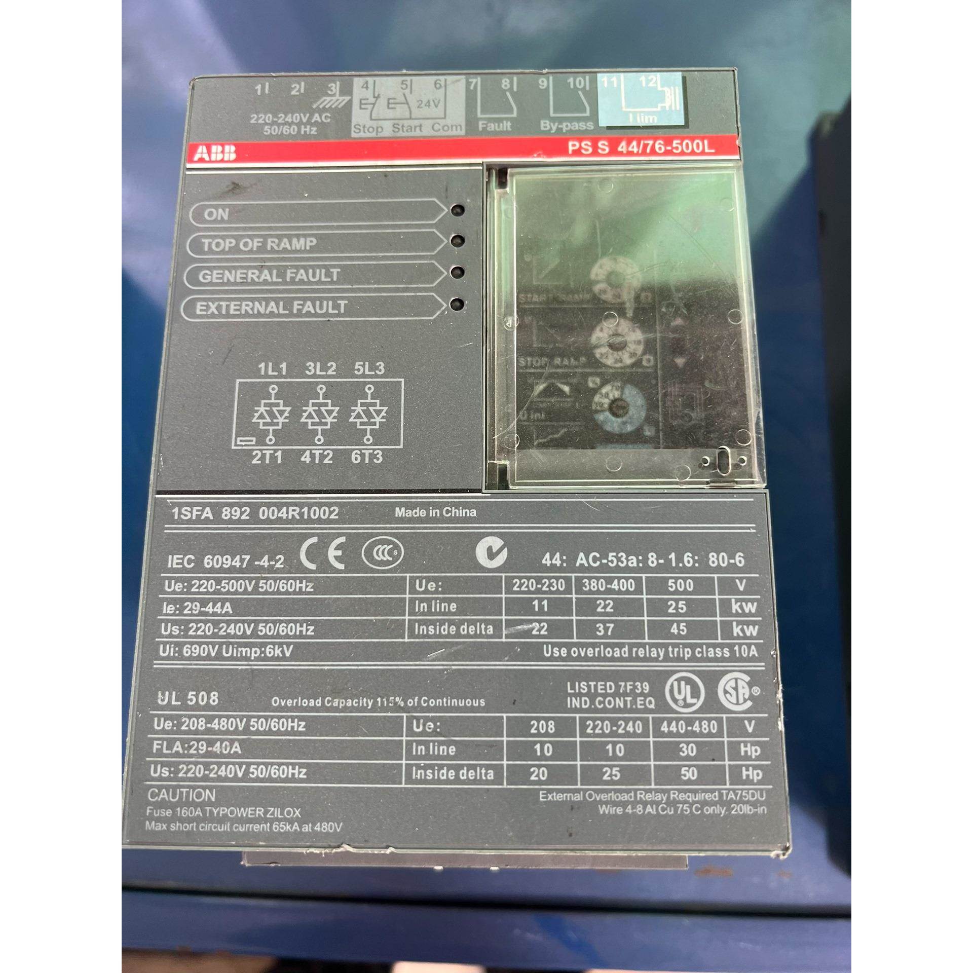 【议价】纯新原装，ABB软启动。PSS44/76-500L，22/3