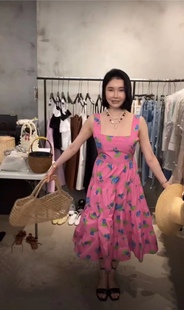 KINGHSING韩国新款helder度假风露背蝴蝶结弹力绑带无袖吊带裙