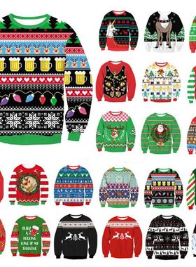 Men Women Ugly Christmas Sweater Pullover Xmas Jumper Tops 3