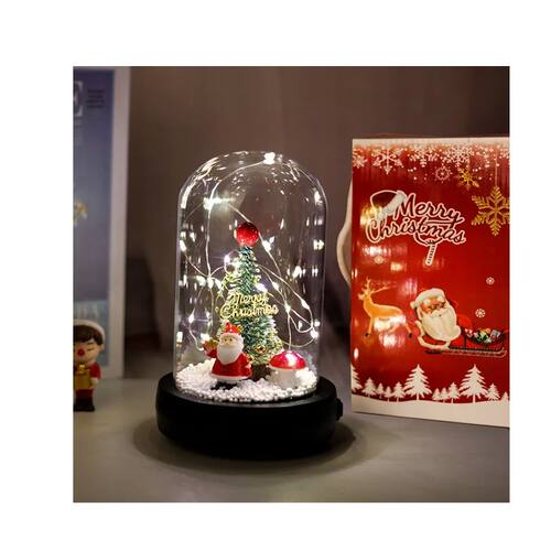 LED Christmas Tree Glass Cover Santa Deer Creative Cute