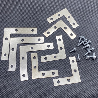 相框固定通用五金配件四孔L型角码三角铁画框边角连接直角固定器