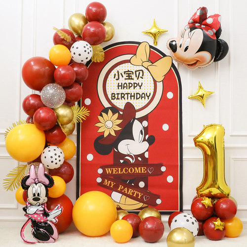 鼠宝宝周岁宴异形米妮铝膜气球