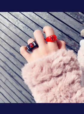 韩版绿森林女宝石韩版指环