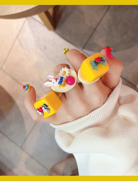 其他女树脂日韩可爱戒指