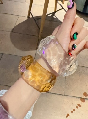 个性透明闪亮夸张手镯